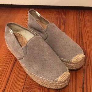 Soludos platform espadrilles size 81/2 taupe/grey